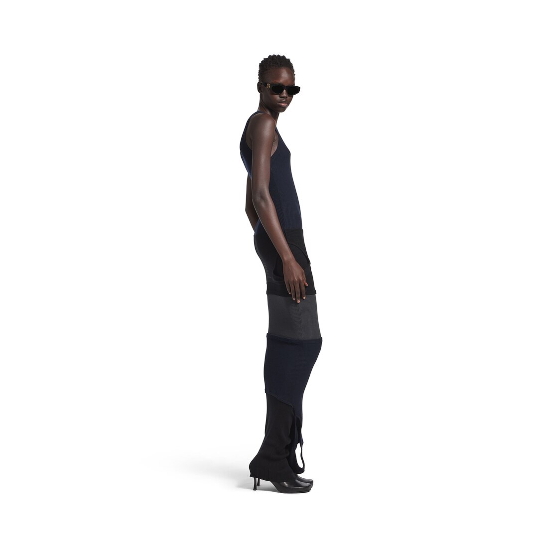 Women's Upside Down Dress in Black/navy/grey | Balenciaga NL