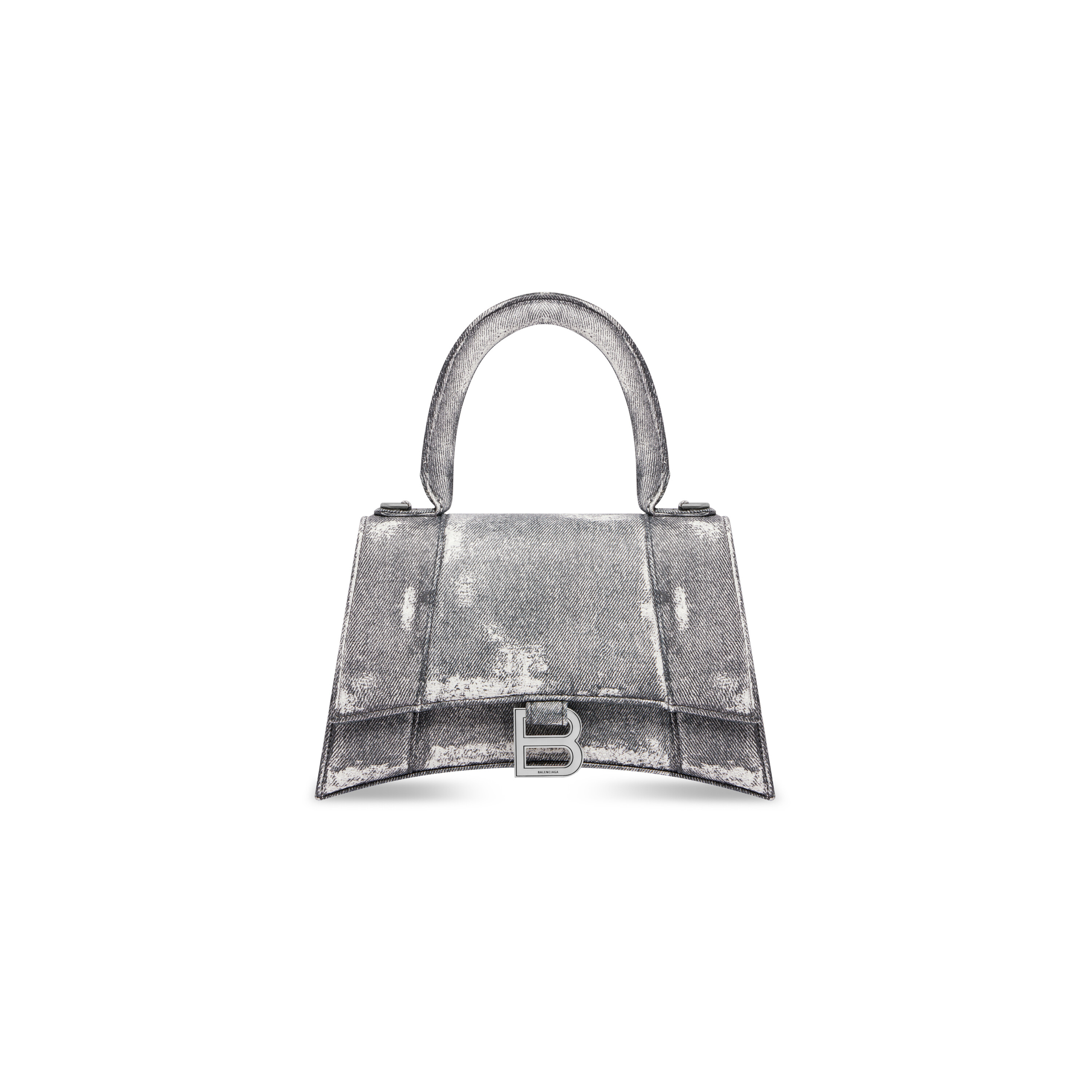 Hourglass XS Silver CrocodileEffect Top Handle Bag  Endource