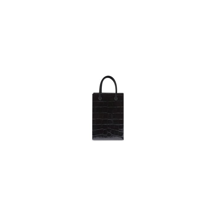 shopping phone holder crocodile embossed 