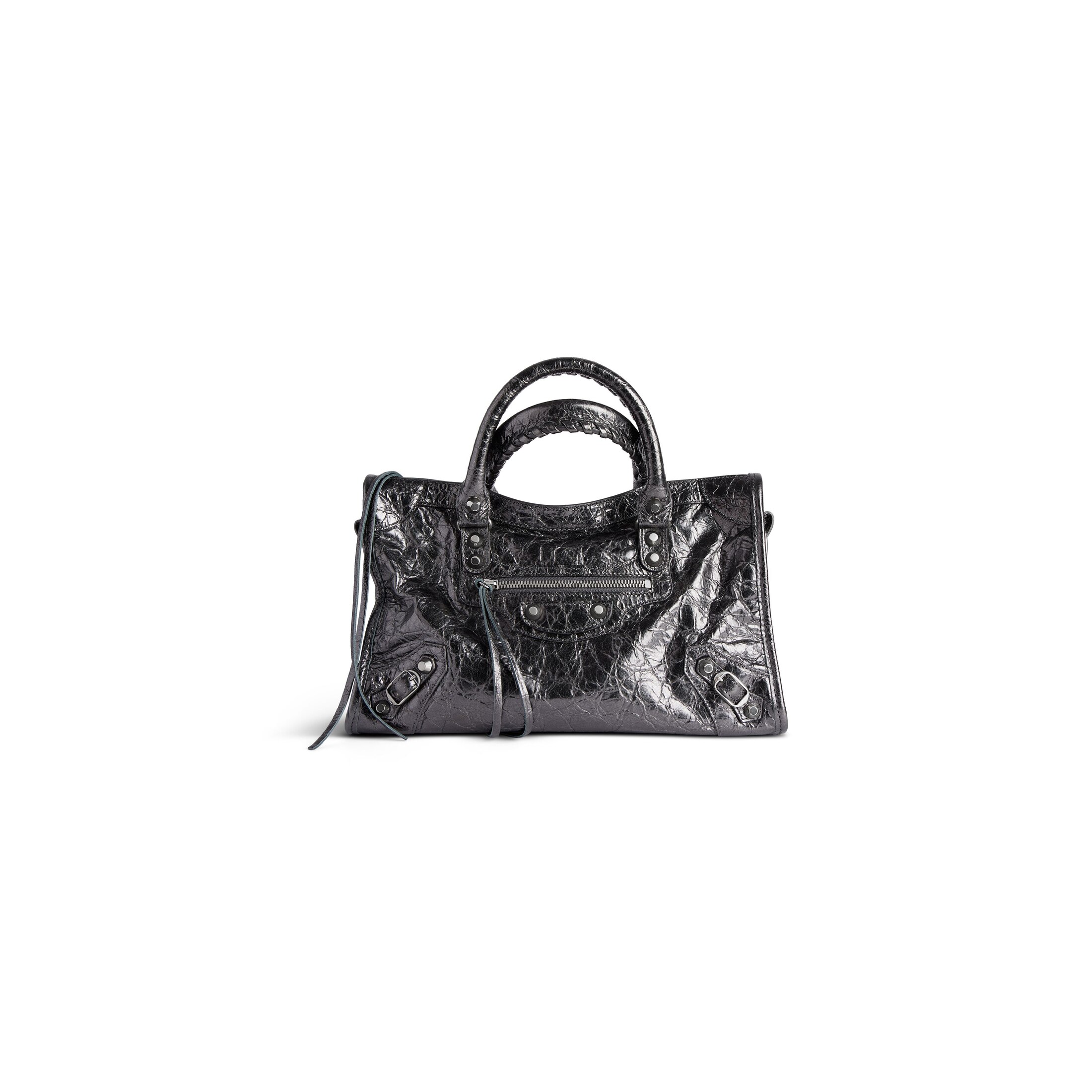 Balenciaga Le City Small Bag Metallized - Grey & Silver - Woman - Lambskin