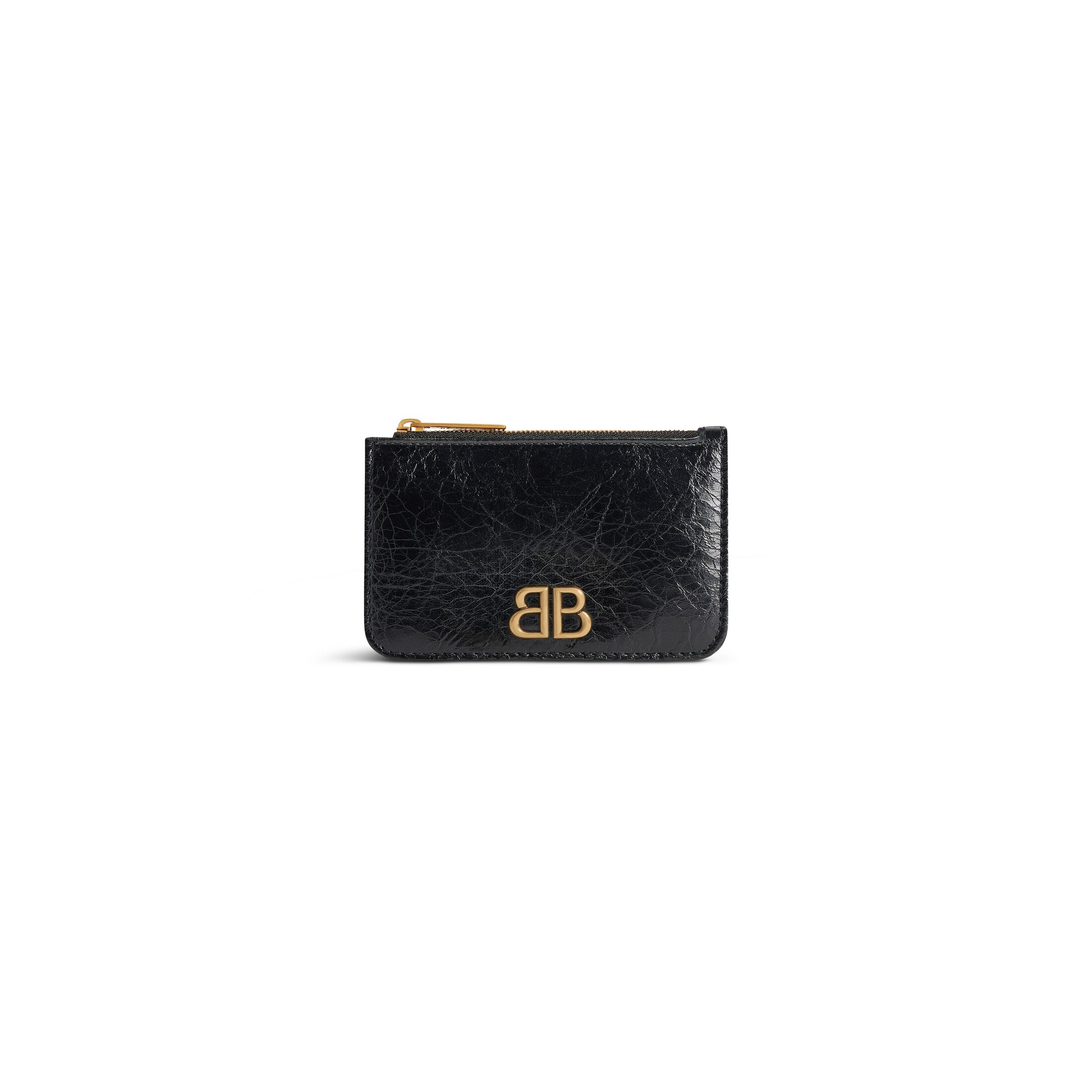 Balenciaga Monaco Long Coin And Card Holder - Black - Woman - Lambskin