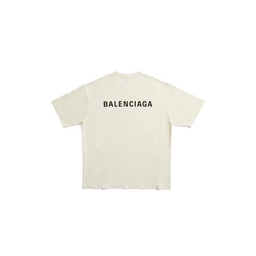 Men's Balenciaga Back T-shirt Medium Fit in Cream | Balenciaga US