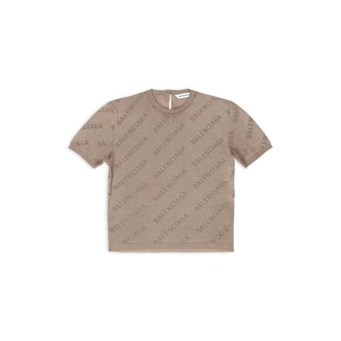 mini allover logo short sleeve crop sweater