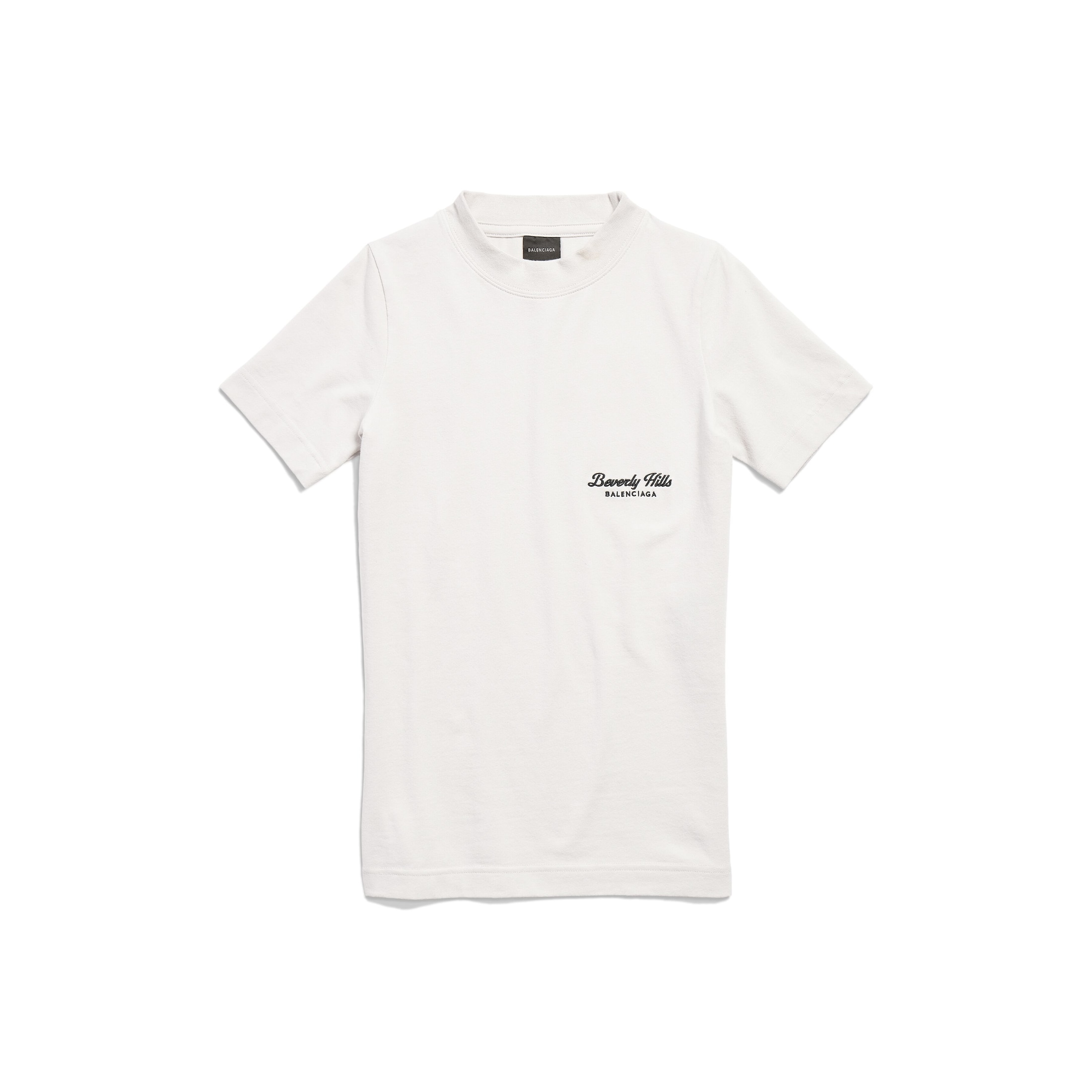 Balenciaga Beverly Hills T-Shirt Fitted - White - Woman - XS - Cotton & Elastane