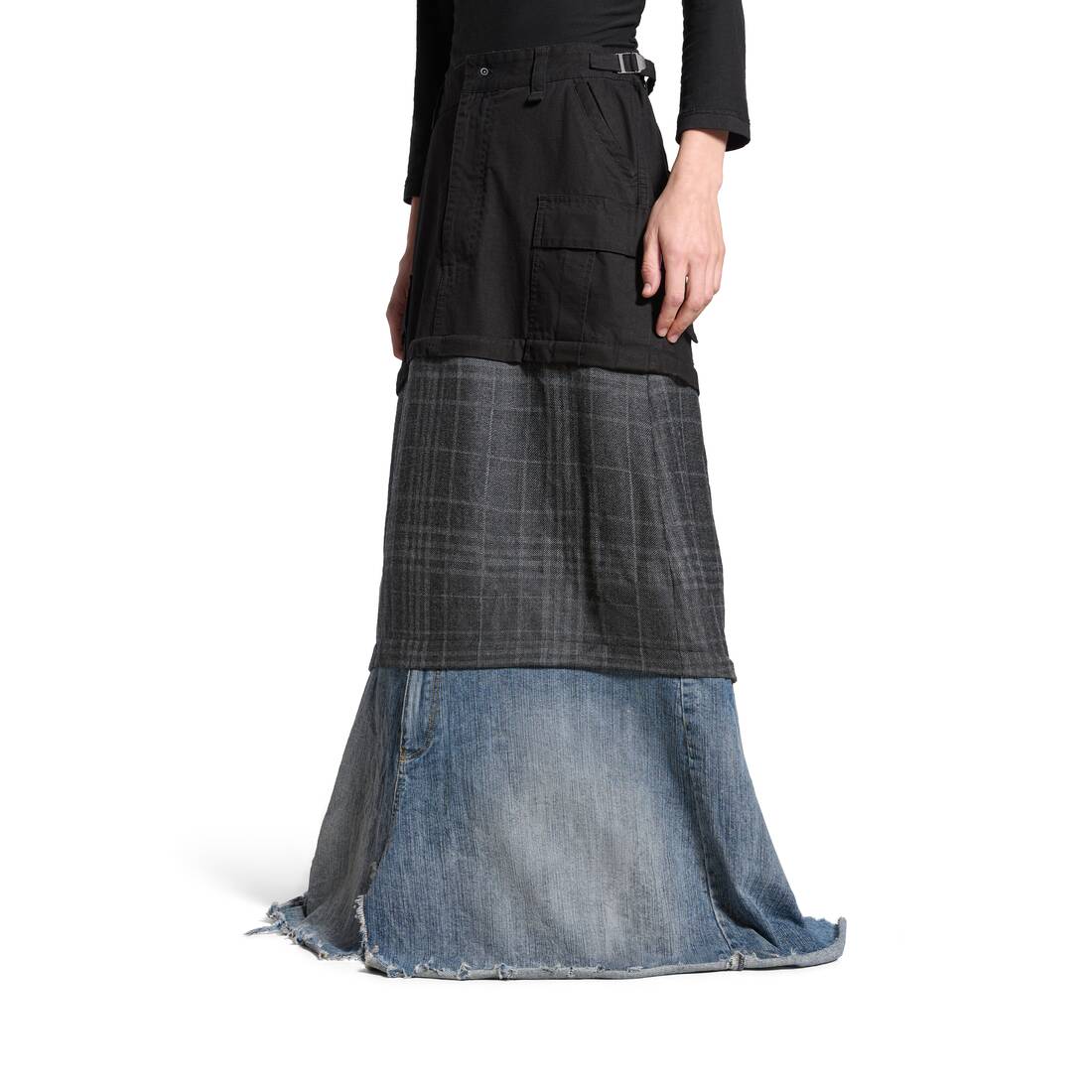 Women's Maxi Layered Cargo Skirt in Multicolored | Balenciaga US