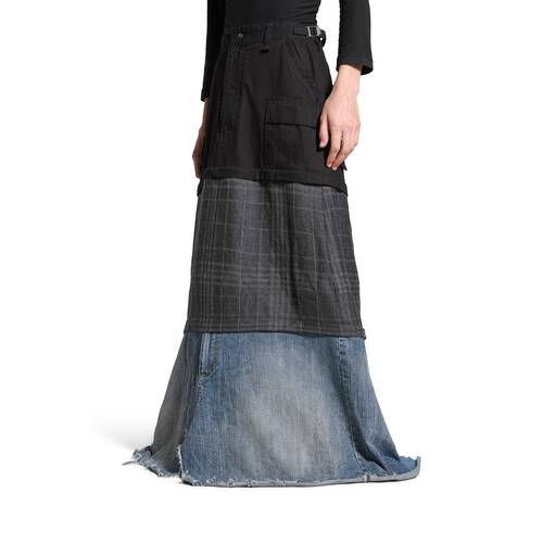 maxi layered cargo skirt