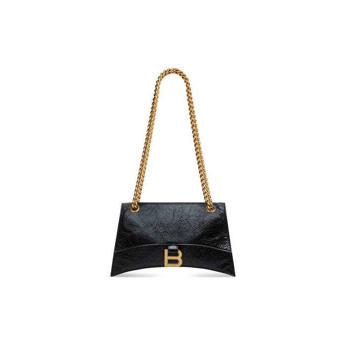 Balenciaga BB Lock Small Black Leather Logo Quilted Handbag Bag