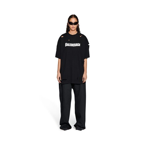 Caps T-shirt Boxy Fit in Black | Balenciaga US