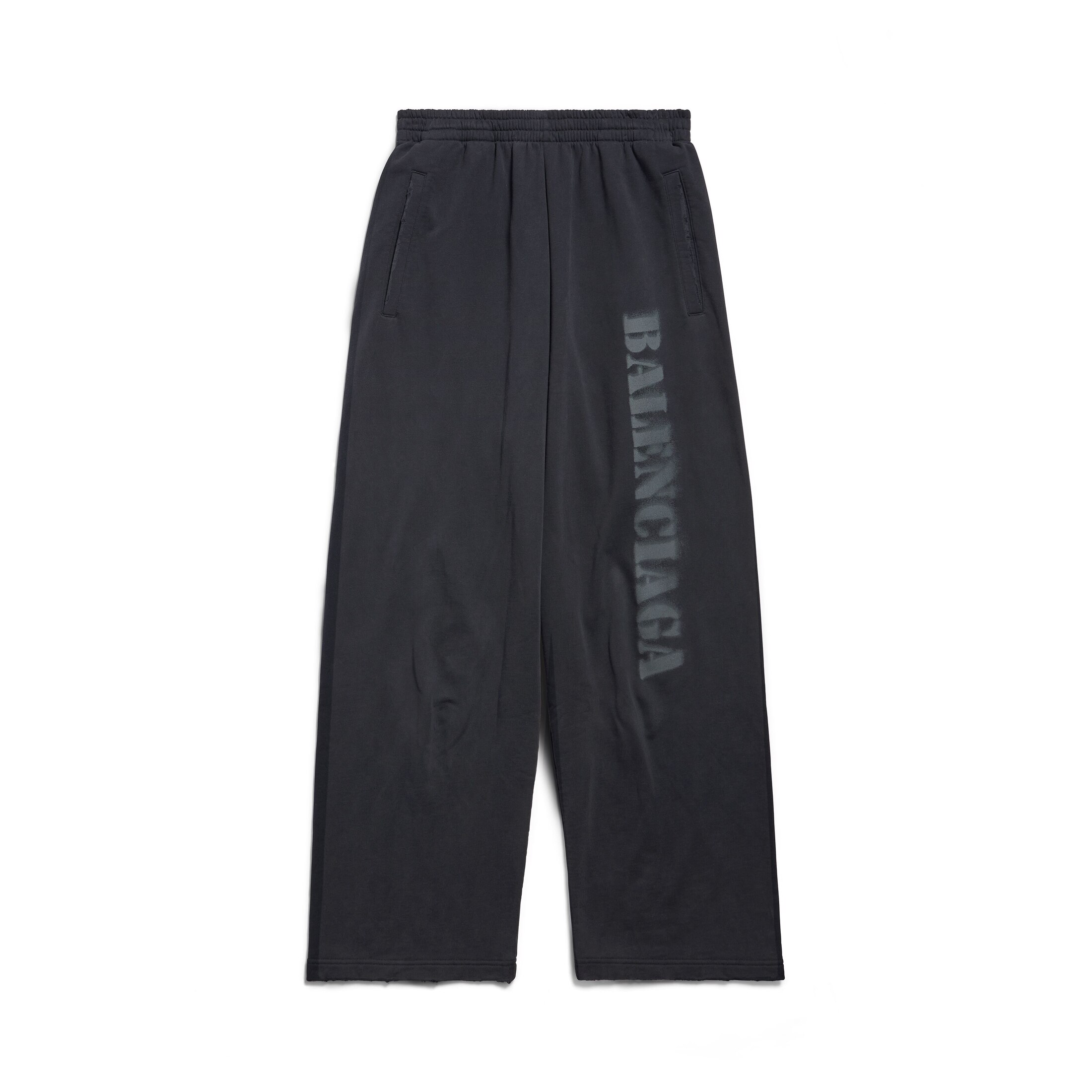 Balenciaga Stencil Type Baggy Sweatpants - Black - Unisex - XS - Cotton