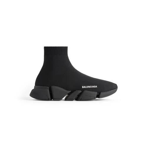 Men's Speed 2.0 Monocolor Recycled Knit Sneaker in Black | Balenciaga US