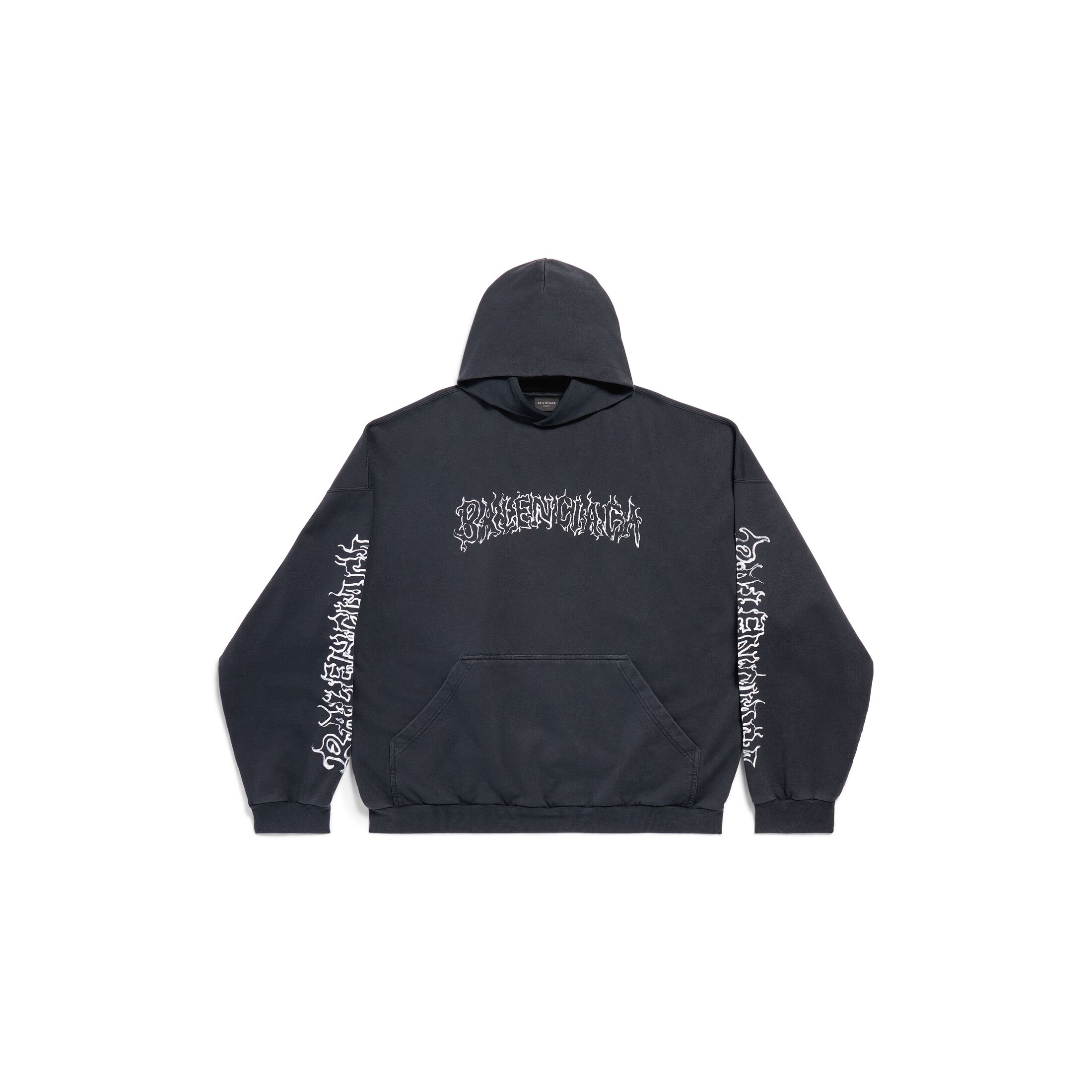 Balenciaga DIY Metal Outline Hoodie Oversized - Black - Unisex - 4 - Cotton & Recycled Cotton