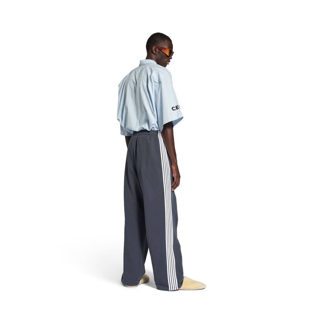 25ss balenciaga loop logo トラックパンツ Men's Loop Sports Icon Baggy Sweatpants in Navy/white