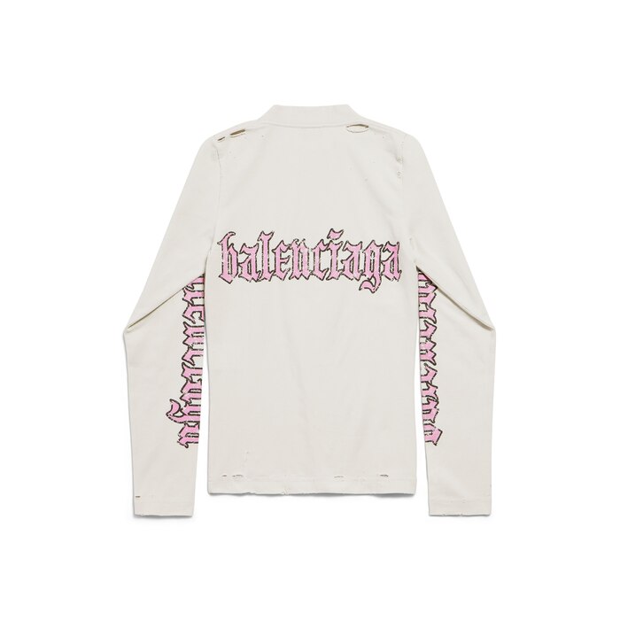blackletter script fitted long sleeve t-shirt