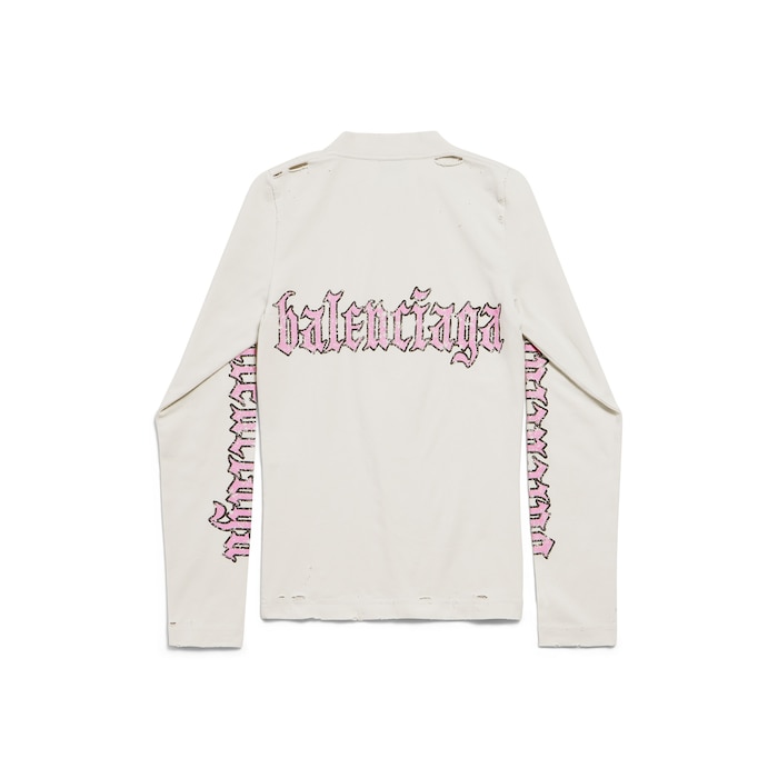 blackletter script fitted long sleeve t-shirt