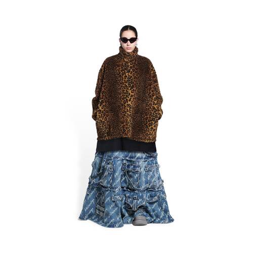 leopard zip-up jacket