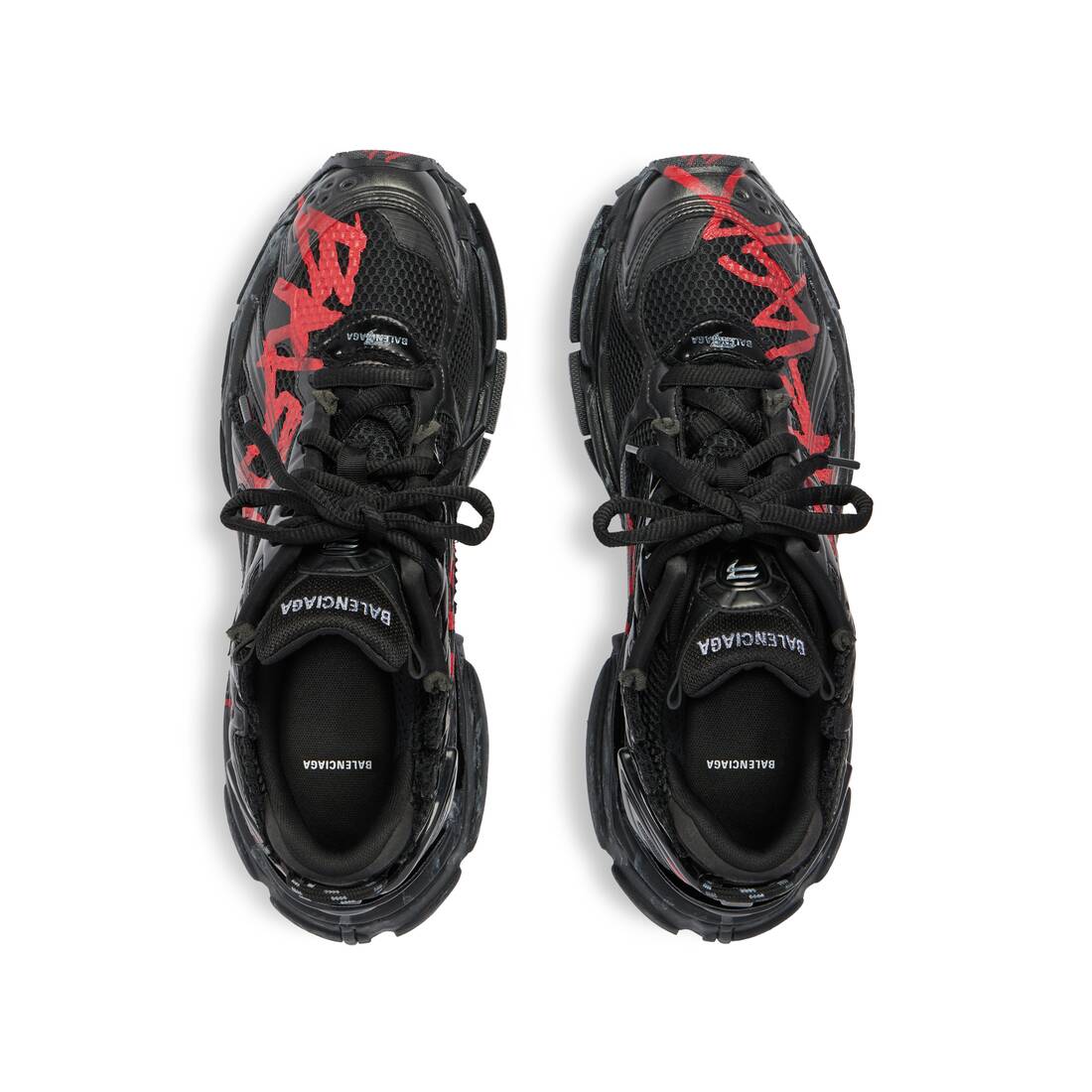 Men's Runner Graffiti Sneaker in Black | Balenciaga US