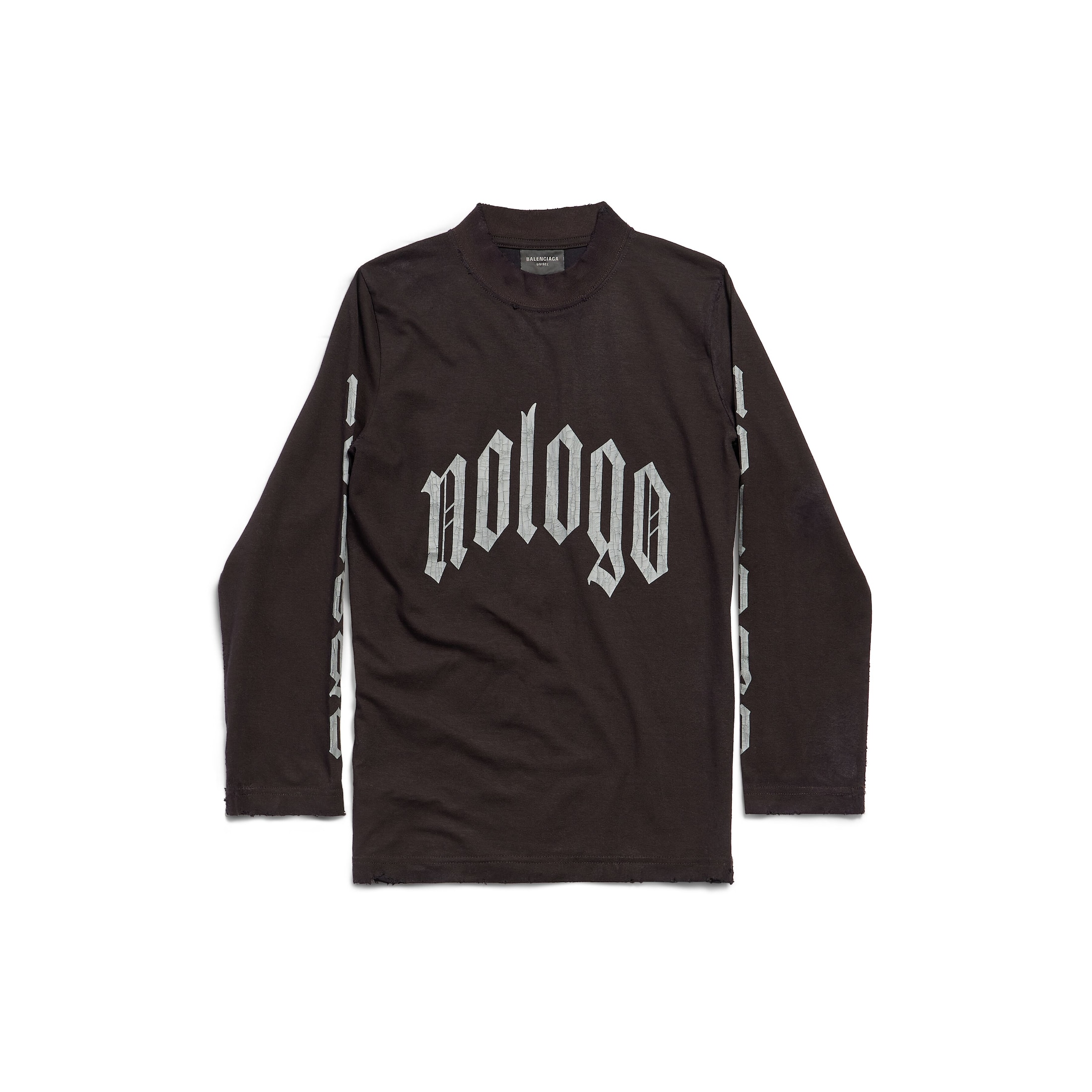 Balenciaga Nologo Long Sleeve T-Shirt Fitted - Black - Woman - S - Cotton & Elastane