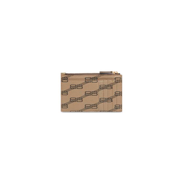 signature large long coin and card holder bb monogram coated canvas