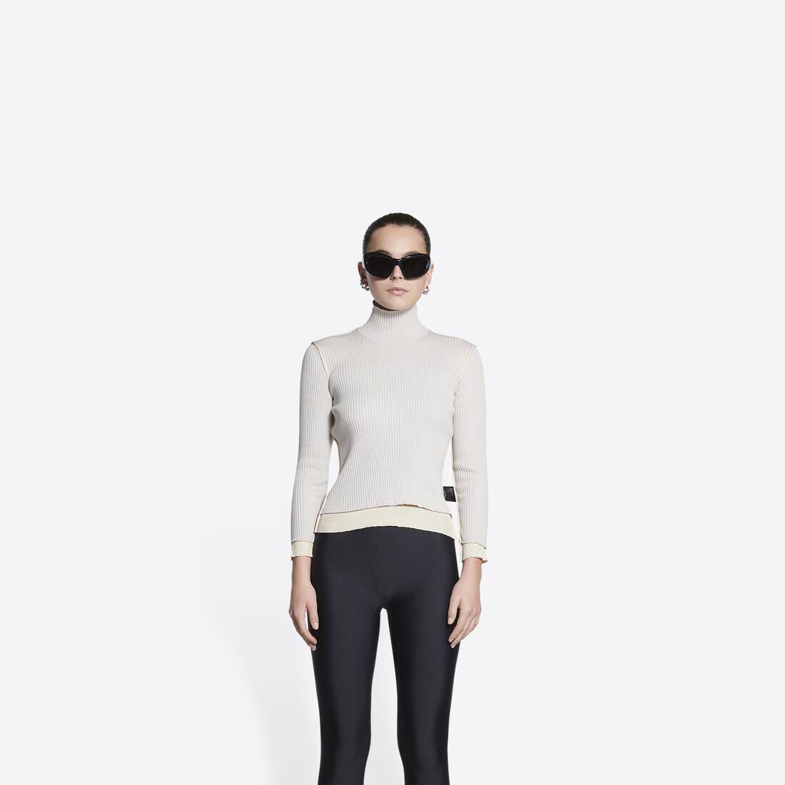 Women's Reversible Fitted Sweater in Beige | Balenciaga United States EN - Image 3