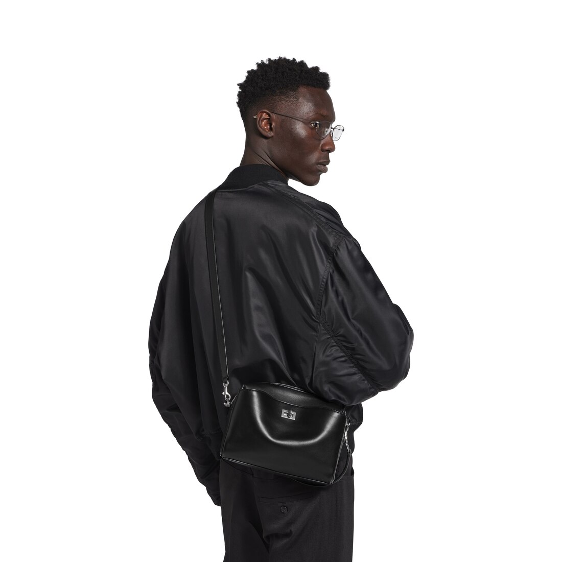 BALENCIAGA レザー カメラバッグ Men's Rodeo Camera Bag in Black | Balenciaga US