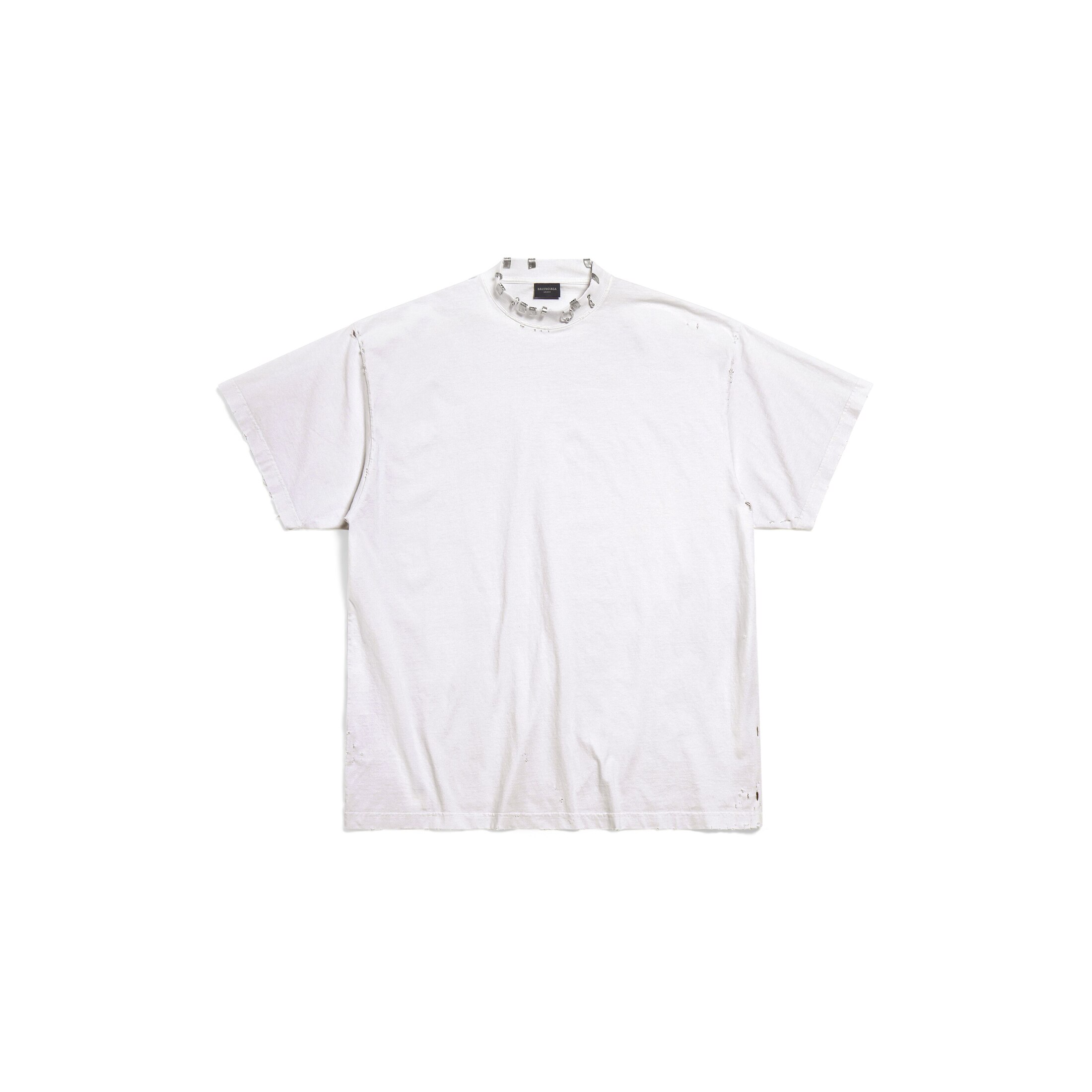 Balenciaga Pierced T-Shirt Oversized - White - Unisex - 1 - Cotton