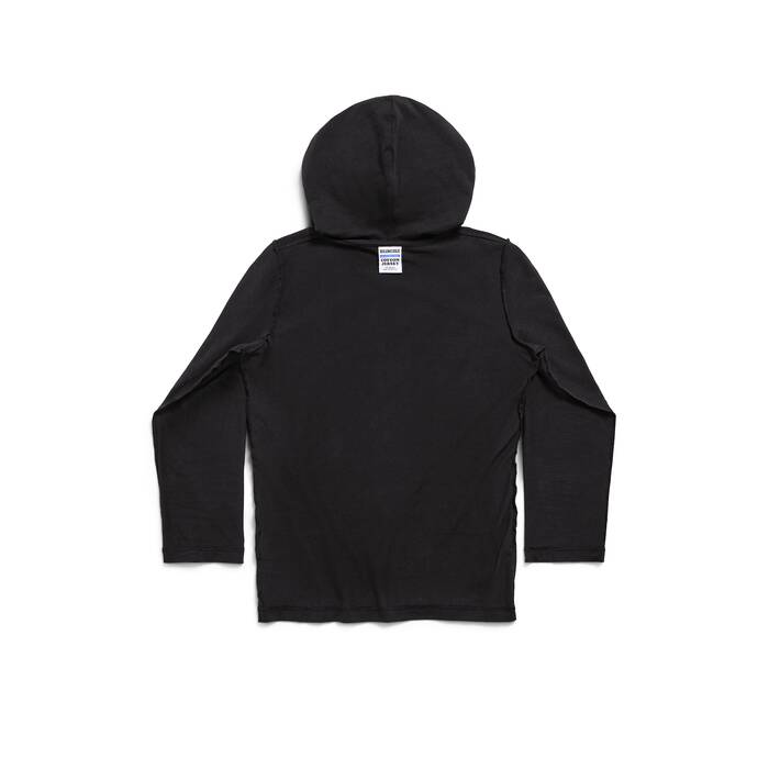 inside-out long sleeve hooded t-shirt fitted