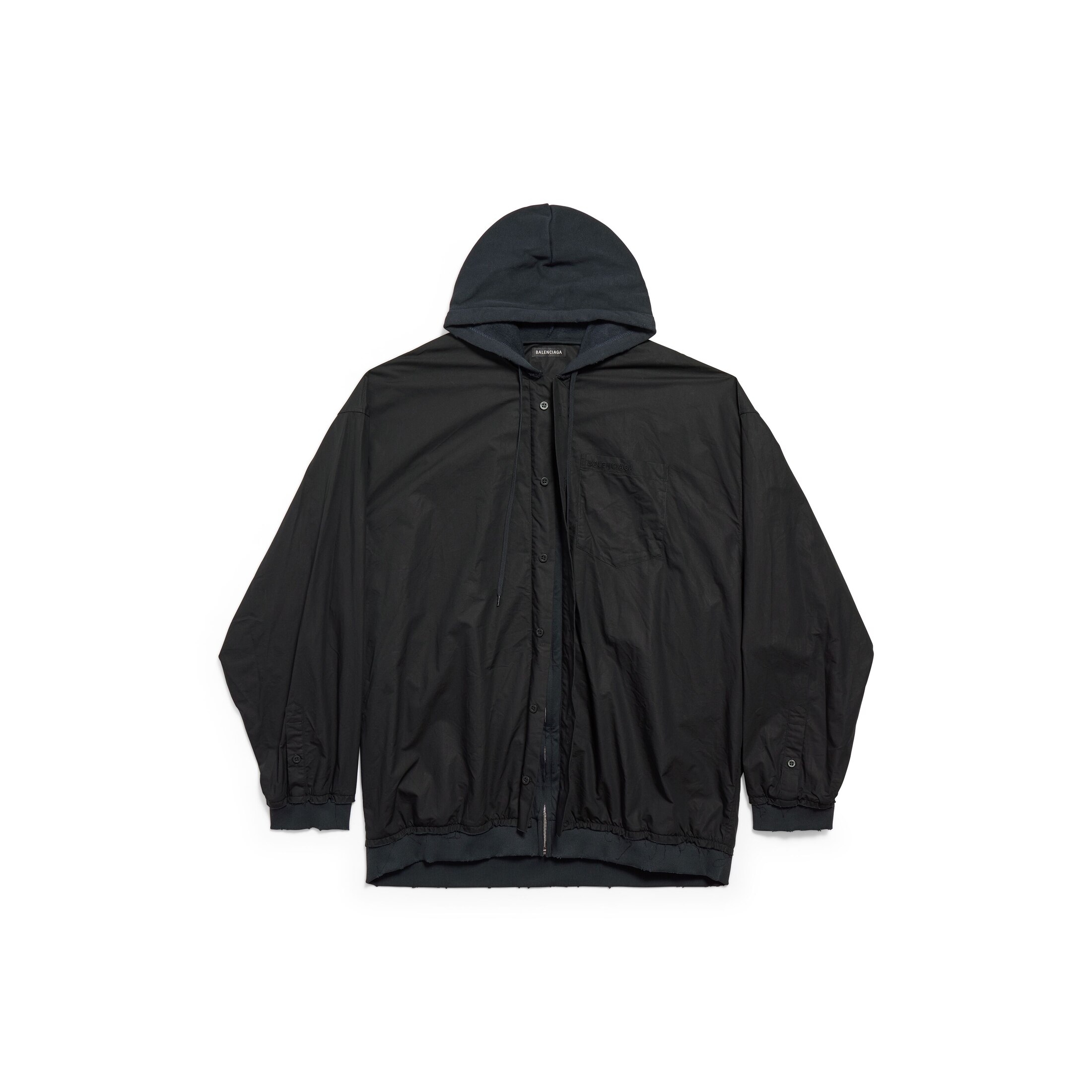 cut-up hooded shirt