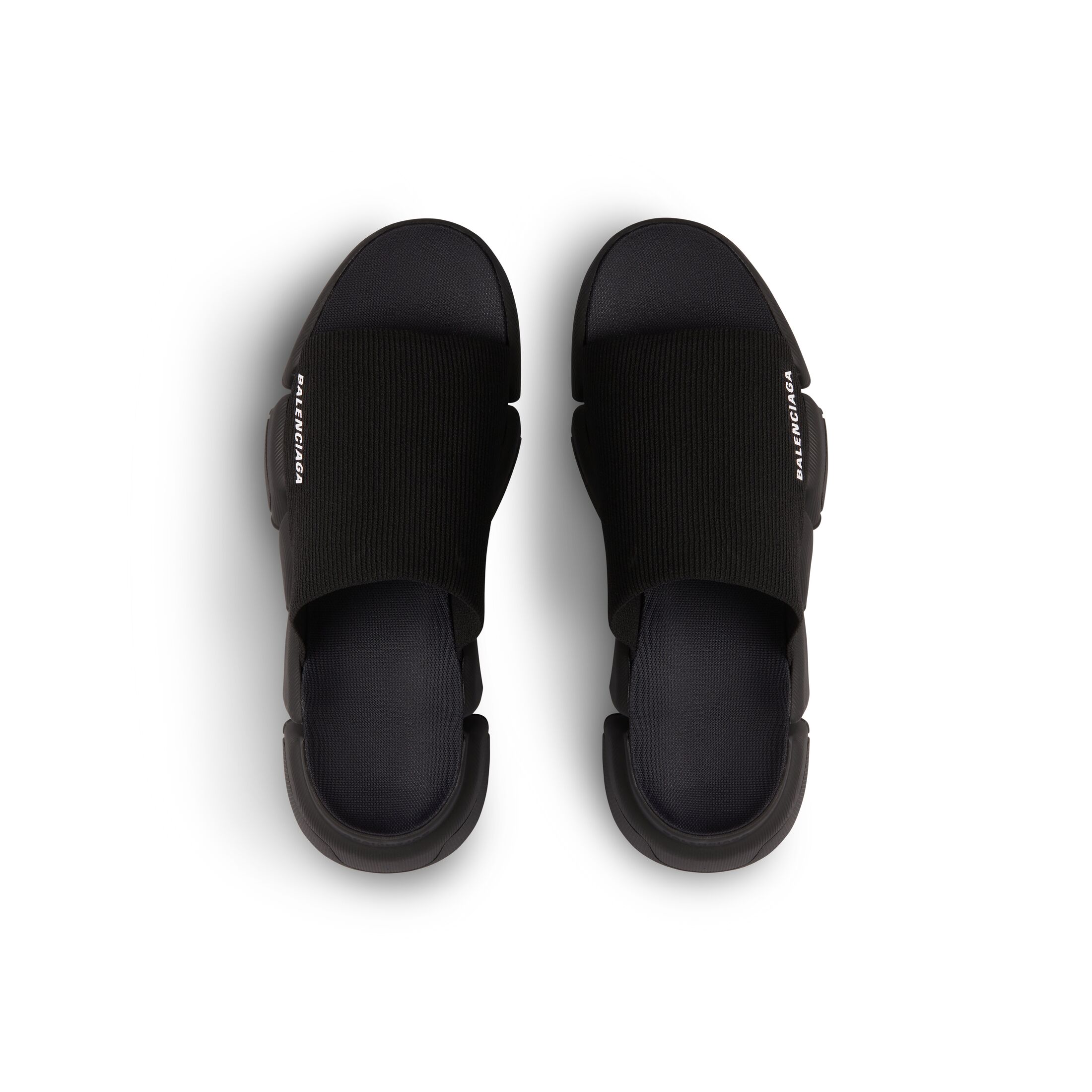 Men's Speed 2.0 Recycled Knit Slide Sandal in Black | Balenciaga US