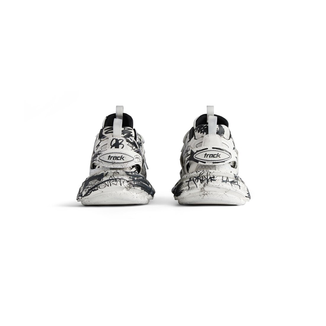 Men's Track Graffiti Sneaker in White/black