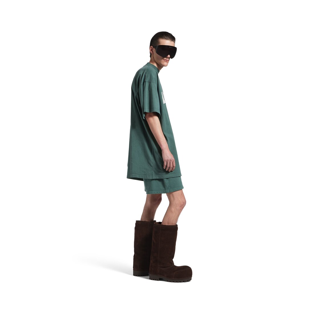 Men's Basketball Oversized T-shirt in Dark Green/light Green