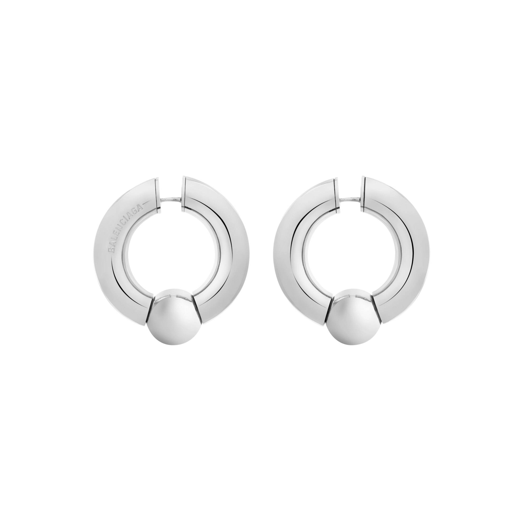 Balenciaga Mega Earrings - Silver - Man - Brass