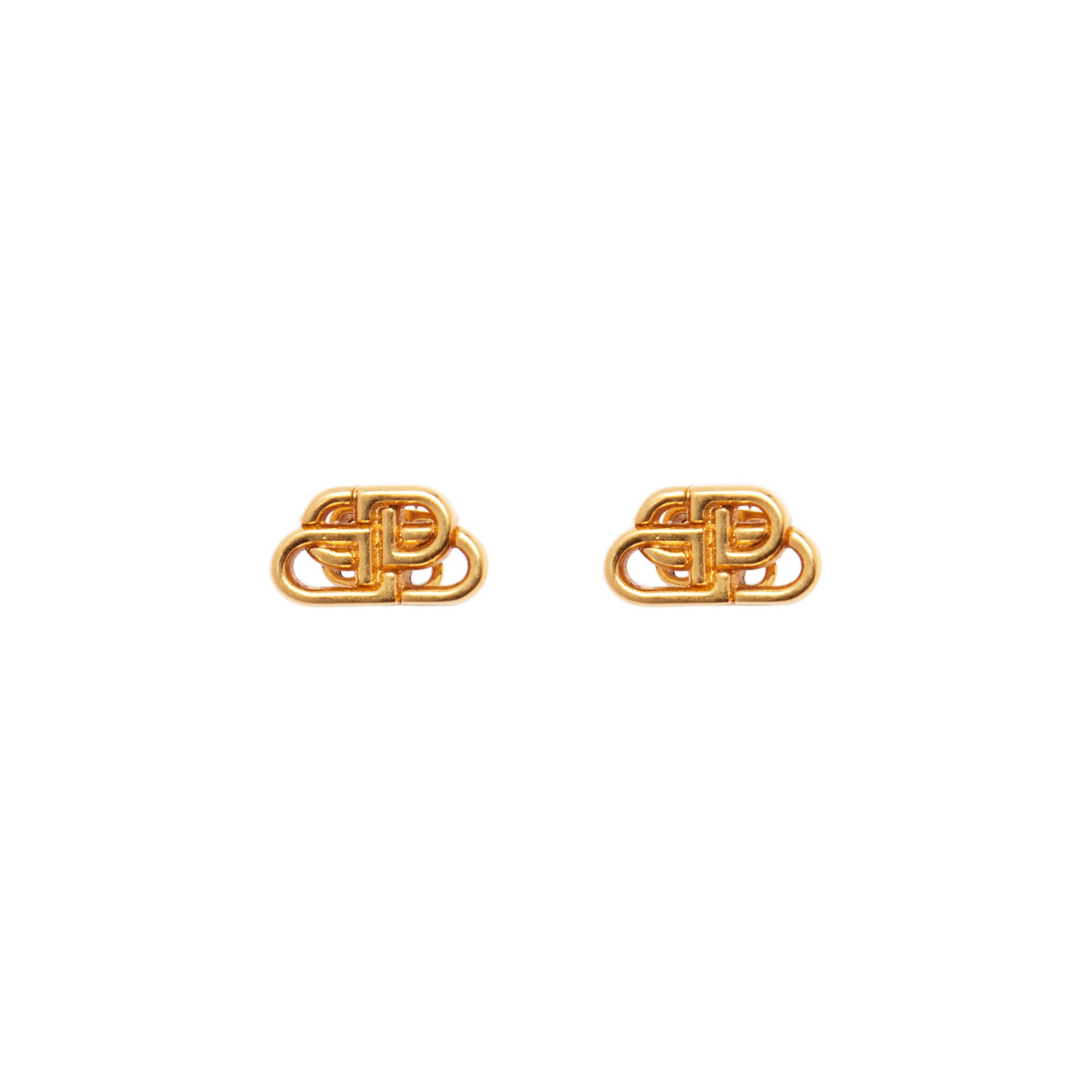 Balenciaga BB XS Stud Earrings - Gold - Unisex - Brass