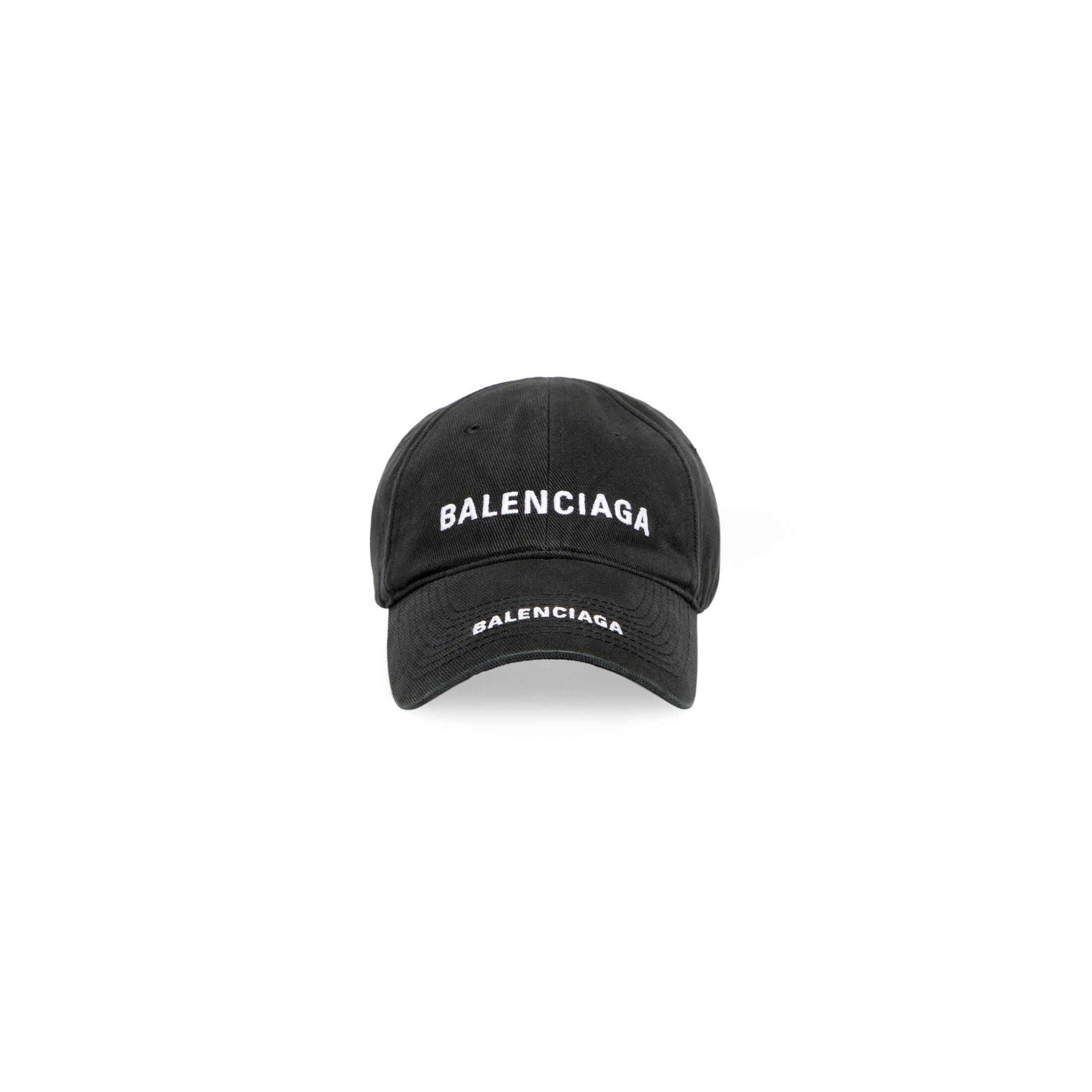 Balenciaga Double Logo Cap - Black - Men's - - Cotton