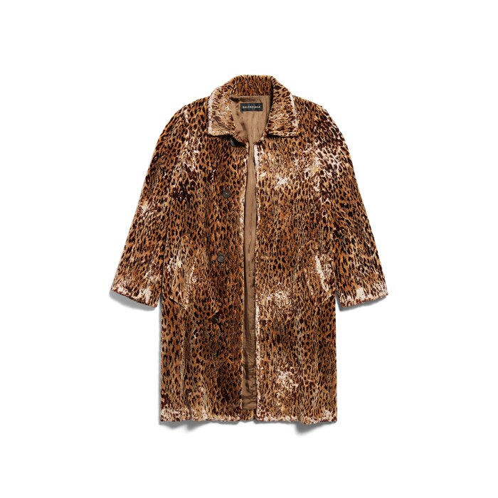 leopard shrunk coat