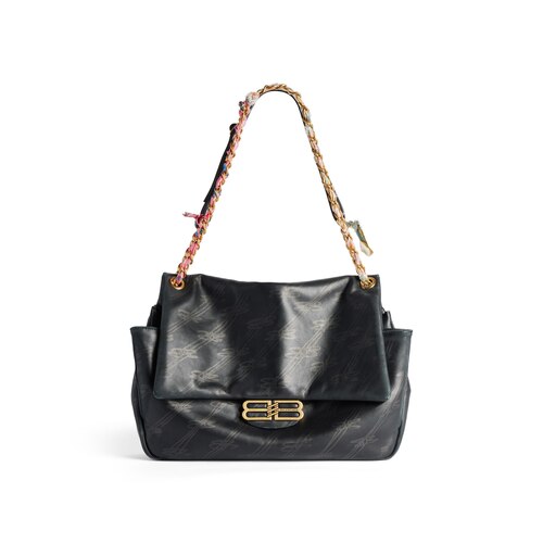 BALENCIAGA チェーンバッグ ブラック の ウィメンズ Crush チェーンバッグ スモール
