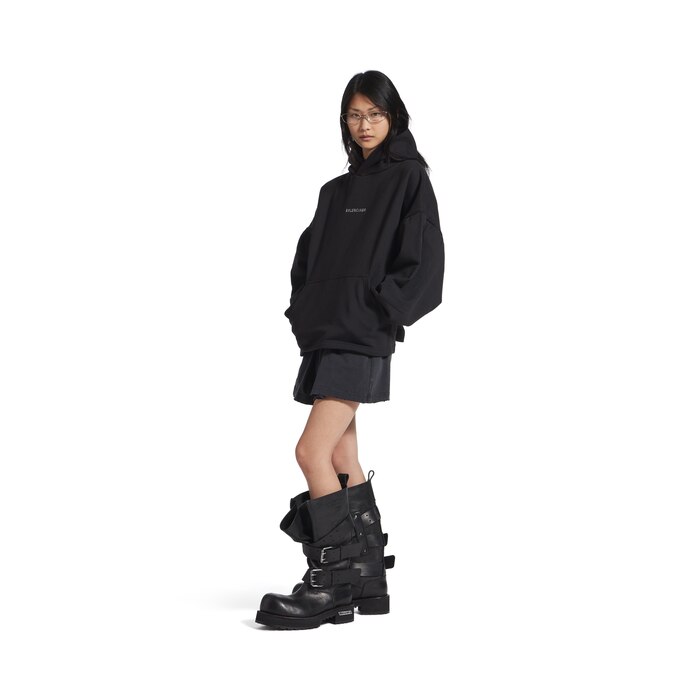 balenciaga back cropped hoodie连帽卫衣