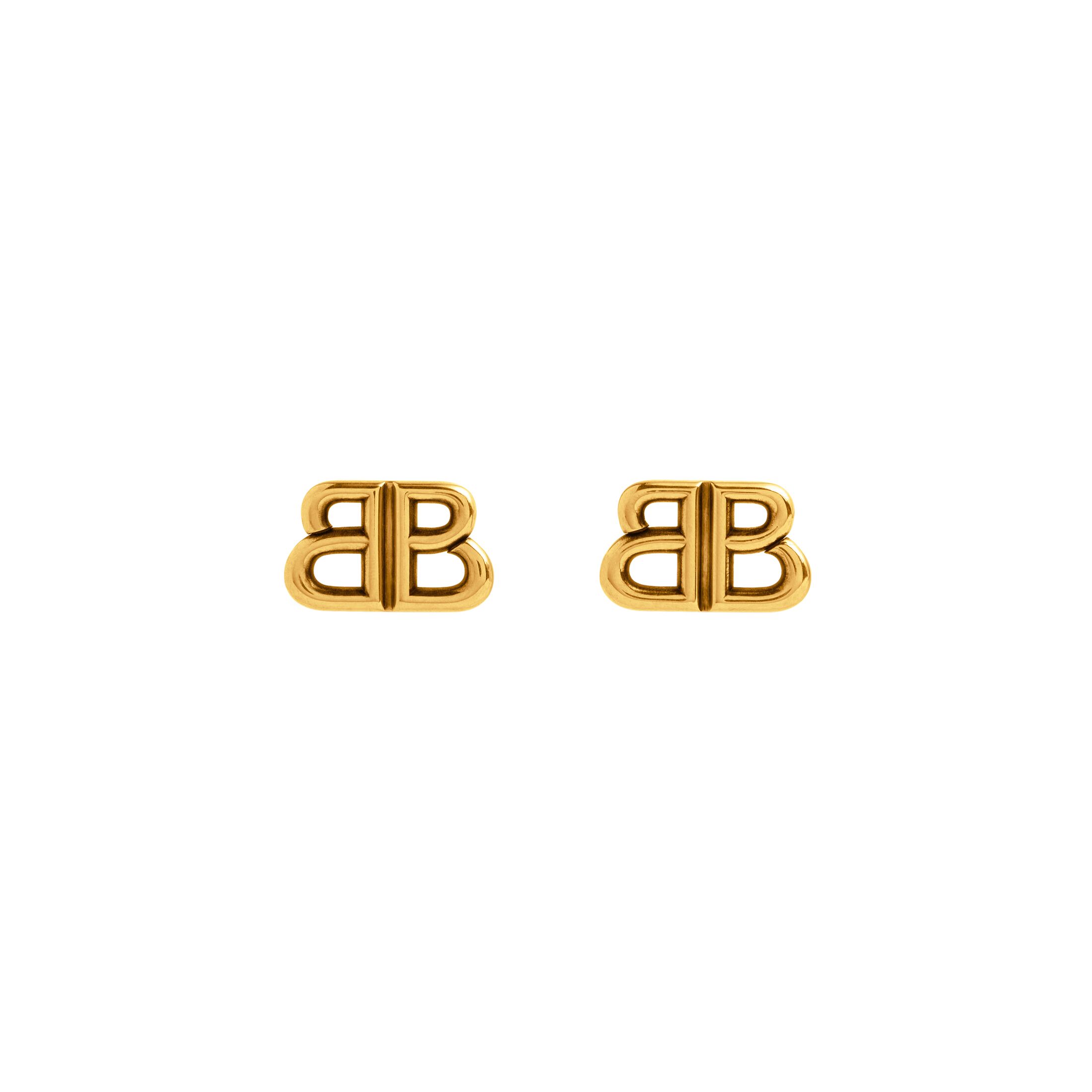 Balenciaga Monaco Stud S Earrings - Gold - Woman - Brass
