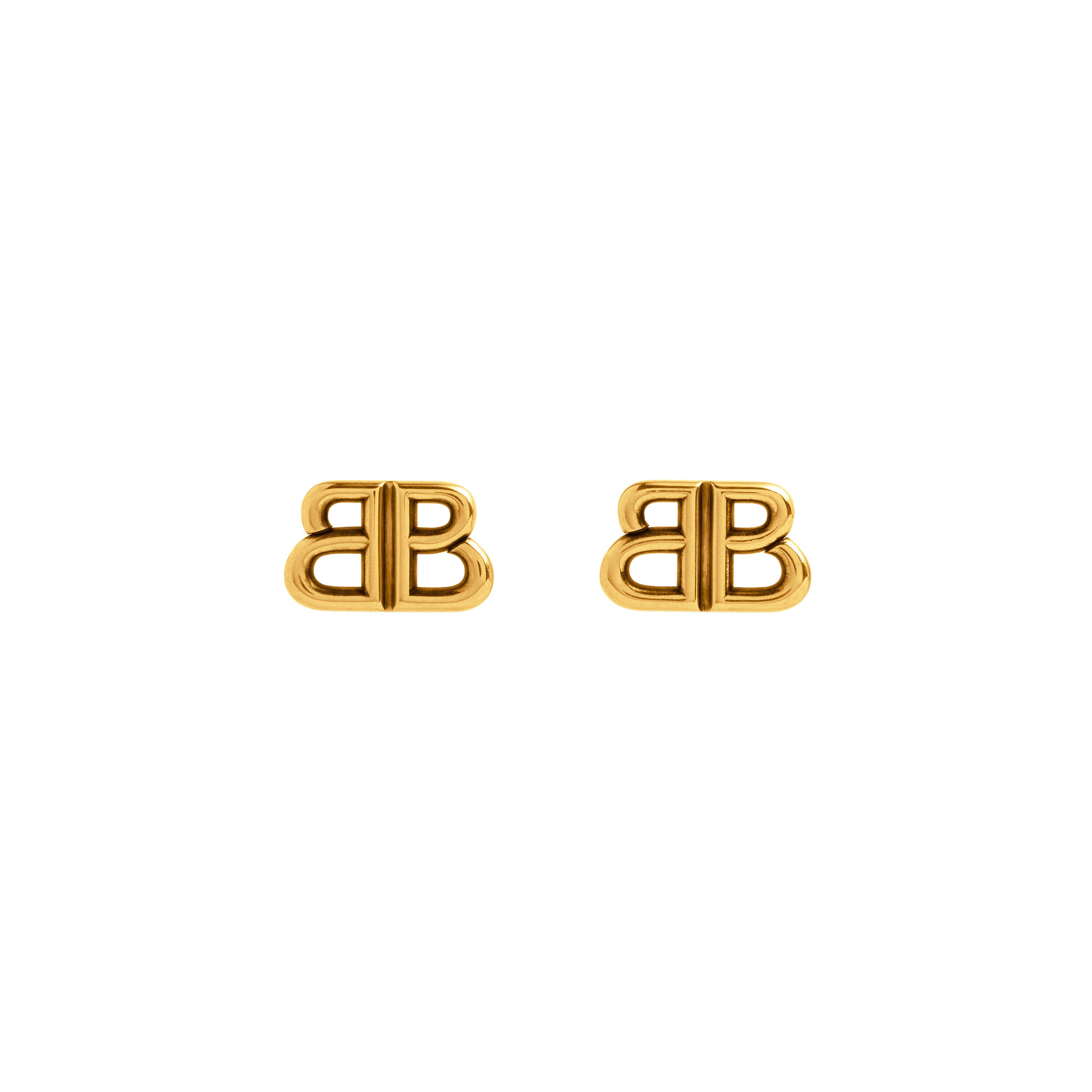 送料込+BALENCIAGA+Monaco Stud S ピアス Women's Monaco Stud S Earrings in Antique Gold | Balenciaga US
