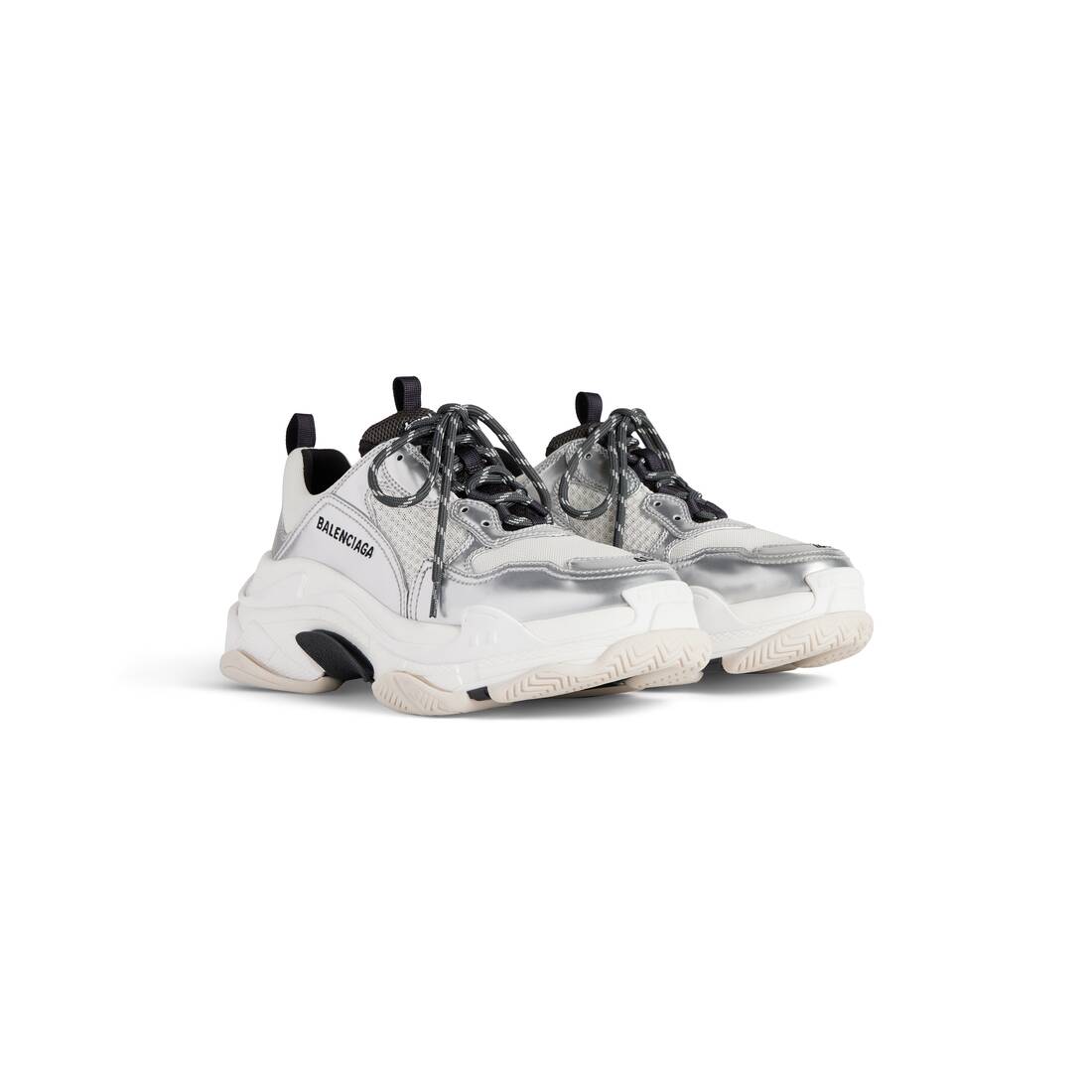 Men's Triple S Sneaker in Black/white/silver