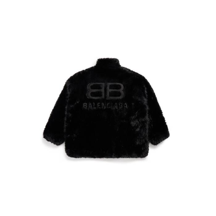 Balenciaga Cropped Padded Faux Fur Jacket in Black for Men