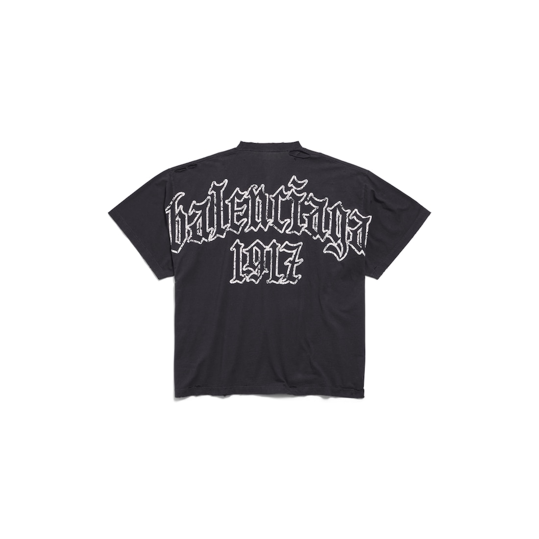【BALENCIAGA】Men's Tbilisi T-shirt Oversized in Black Faded Men's Sponsor Logos T-shirt Oversized in Black Faded