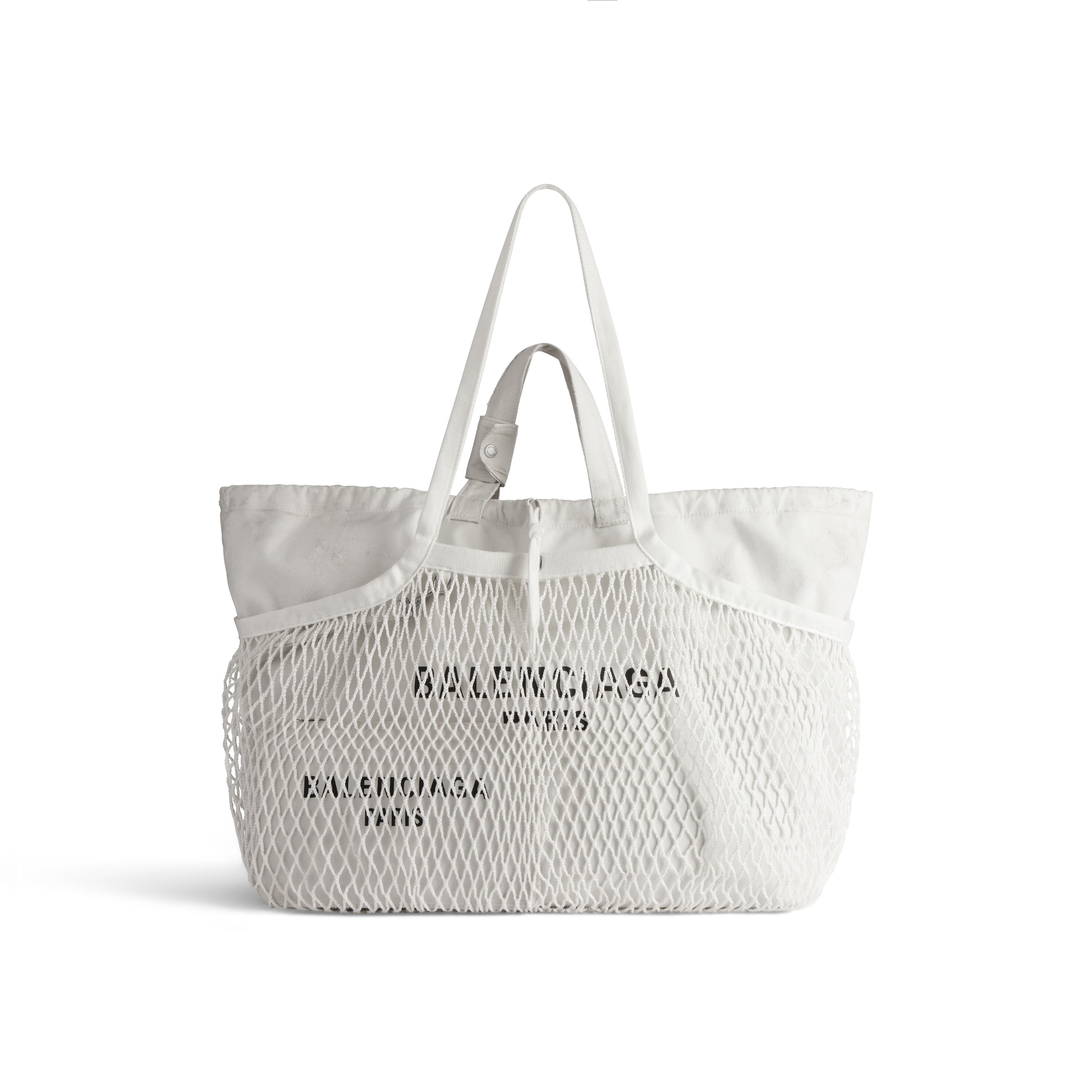 Balenciaga 24/7 Große Tote Bag Mit Dirty-Effekt - Weiss - Unisex - Polyamid, Baumwolle, Polyester