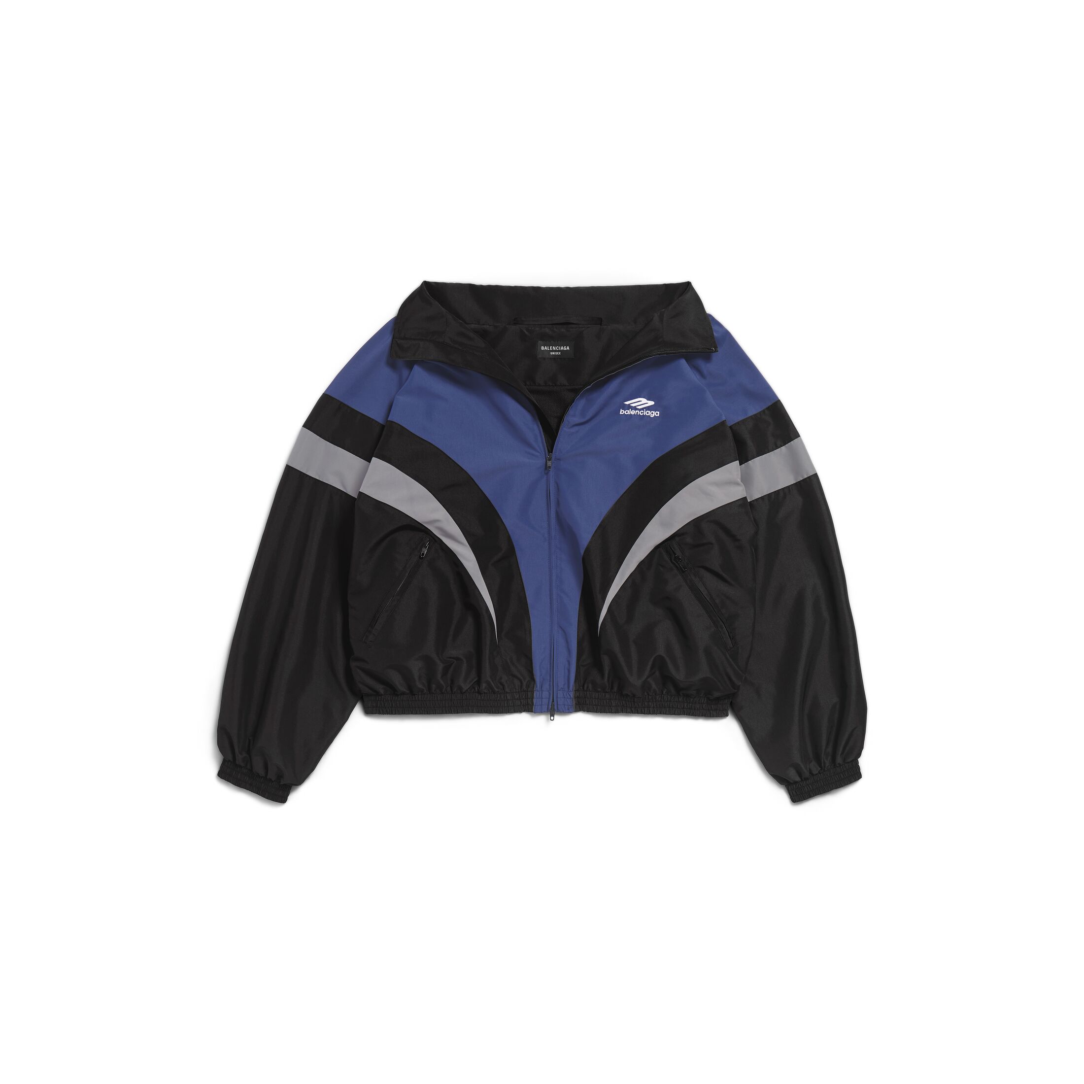 Balenciaga 3B Sports Icon Off Shoulder Tracksuit Jacket - Black - Men's - - Polyester