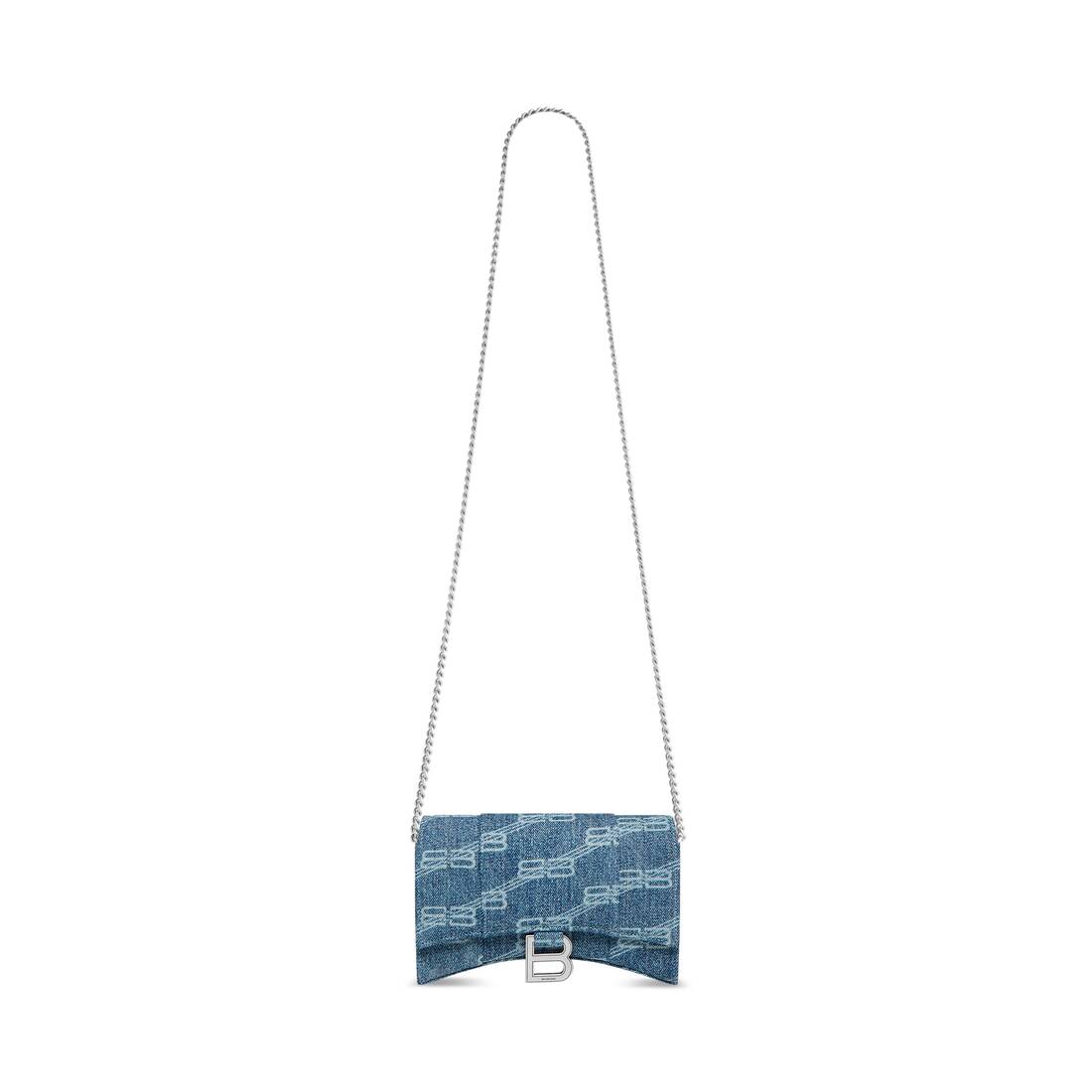Balenciaga Le Cagole Mini Bag With Chain Bb Monogram Denim