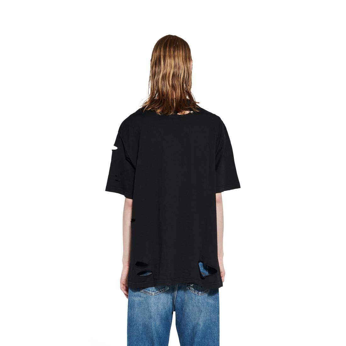 Caps T-shirt Boxy Fit in Black | Balenciaga US