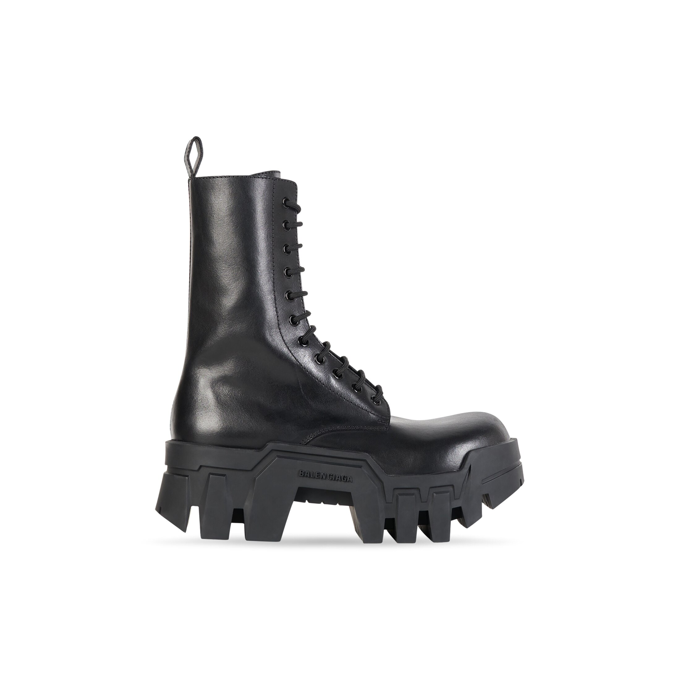 Balenciaga Bulldozer Lace-Up Boot - Black - Woman - 37 - Calfskin