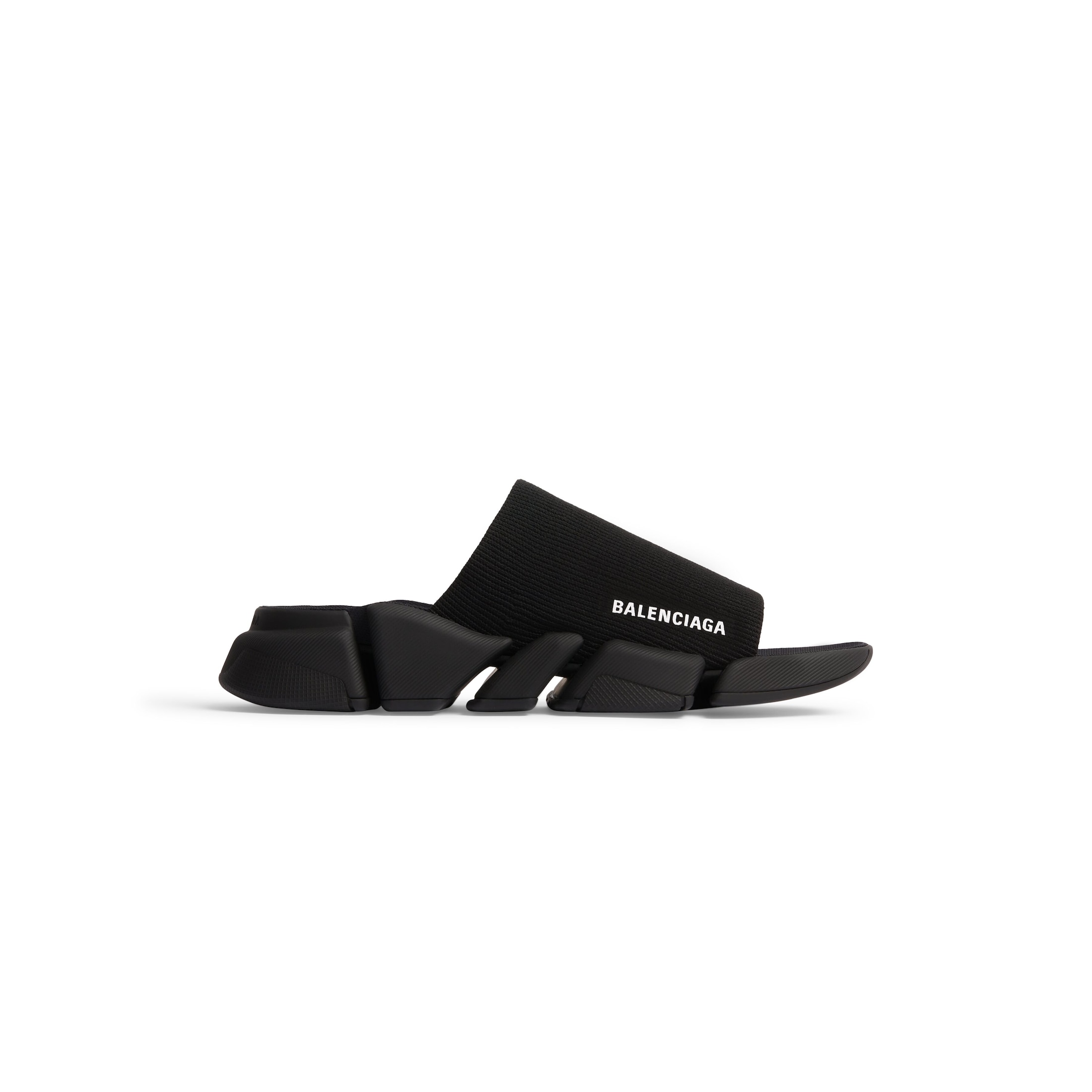 Balenciaga Speed 2.0 Recycled Knit Slide Sandal - Black - Man - 41 - Polyester, Elastane