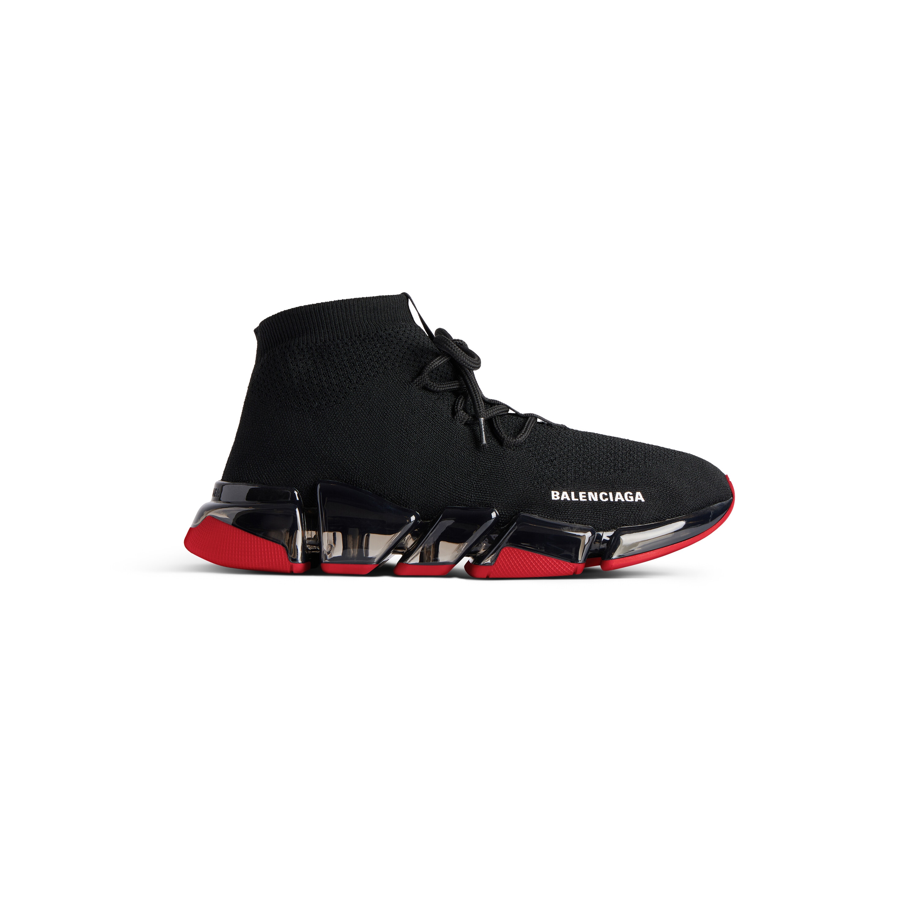 Men's Speed 2.0 Lace-up Recycled Knit Sneaker in Black/red Men's Speed 2.0 Lace-up Recycled Knit Sneaker in Black/red