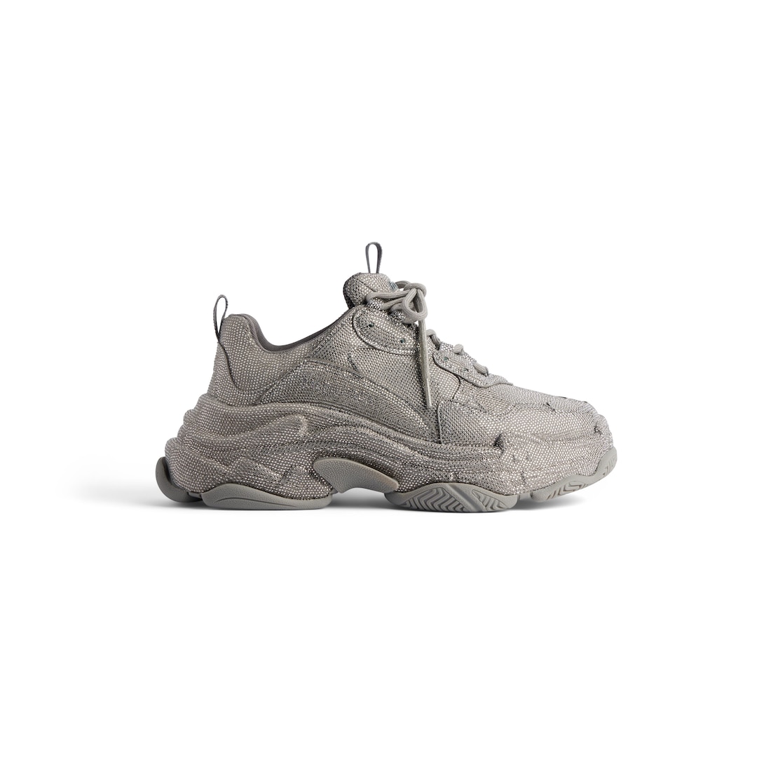 Men's Triple S Sneaker With Rhinestones in Dark Grey | Balenciaga US