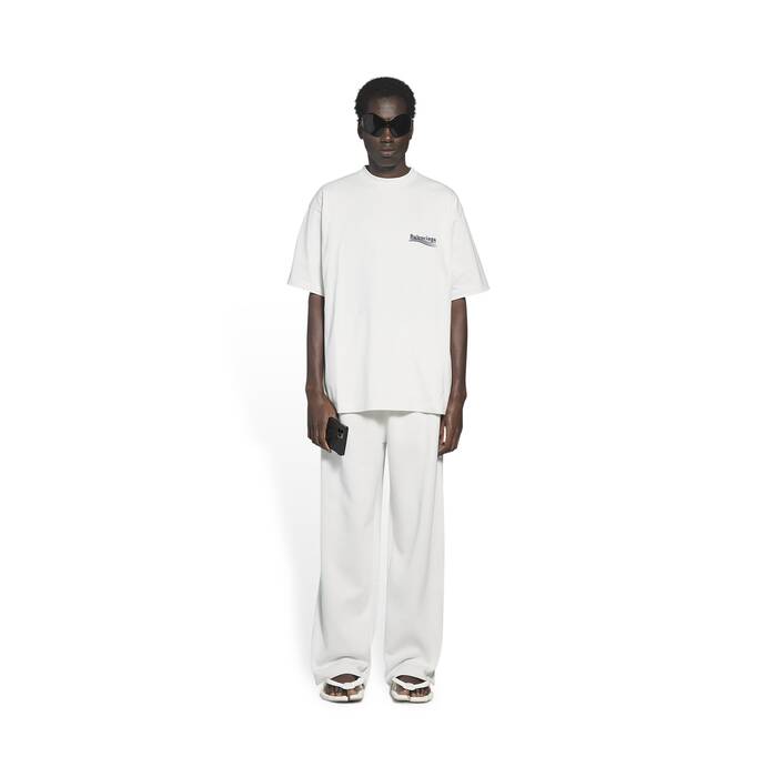 Men's Political Campaign Large Fit T-shirt in White | Balenciaga US